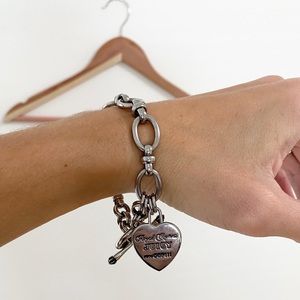 Juicy Couture Silver Heart Charm Bracelet